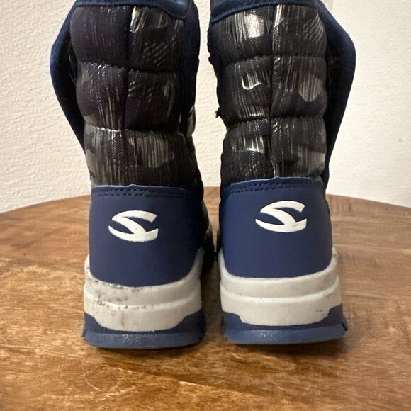 HOBIBEAR Boys Snow Boots Winter Waterproof Slip Resistant Blue - Picture 6 of 7